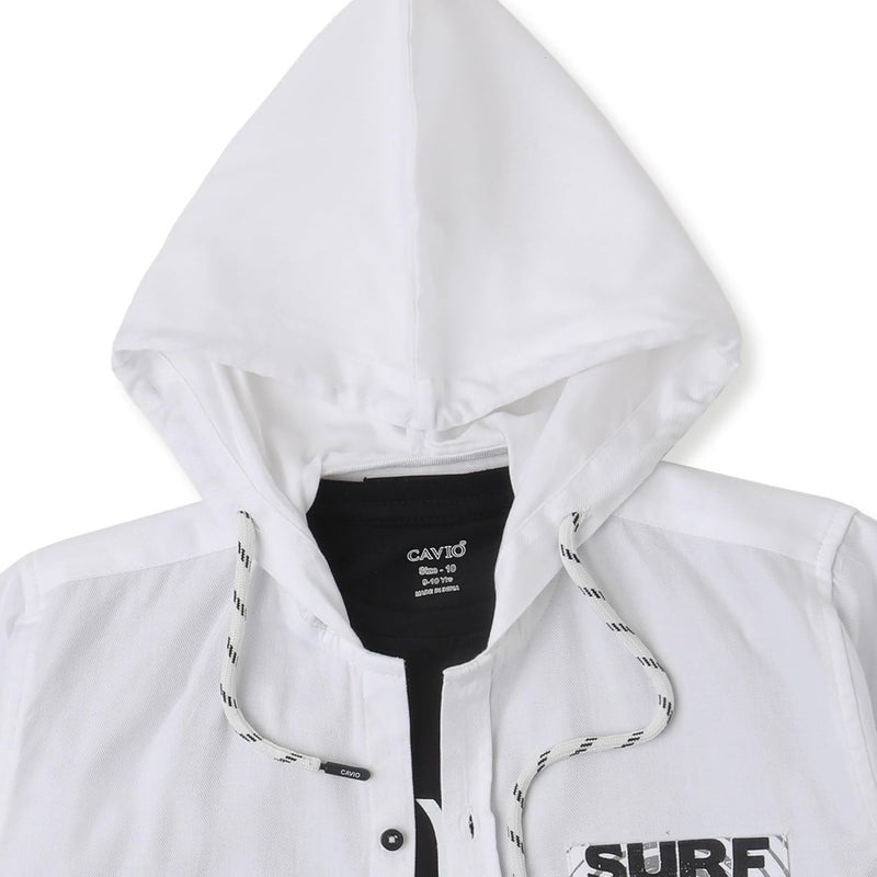 CAVIO Boys Cotton Hooded Full Sleeves Shirt and T-Shirt - Image 3